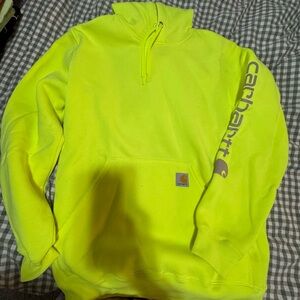 Carhartt Bright Yellow Hoodie with Sleeve Logo